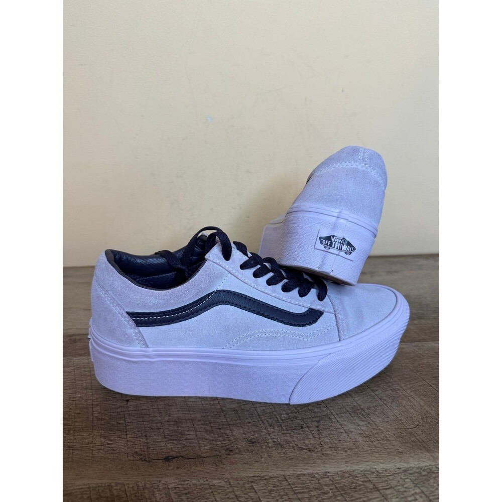 VANS Old skool Stackform Platform Lift Shoes Womens size 7 lavender purple